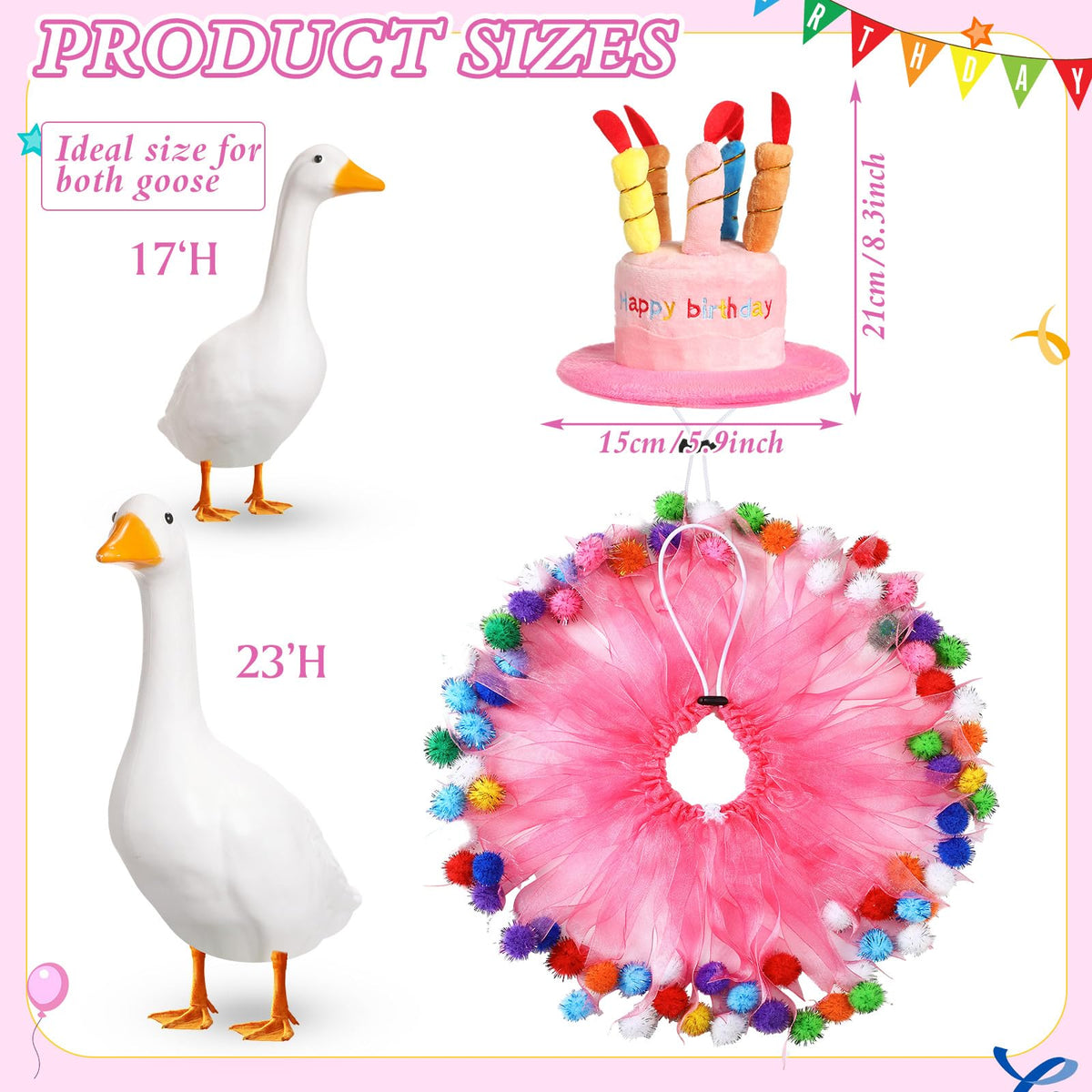 Aliceset durable polyester goose clothes for 23-inch lawn geese outdoors