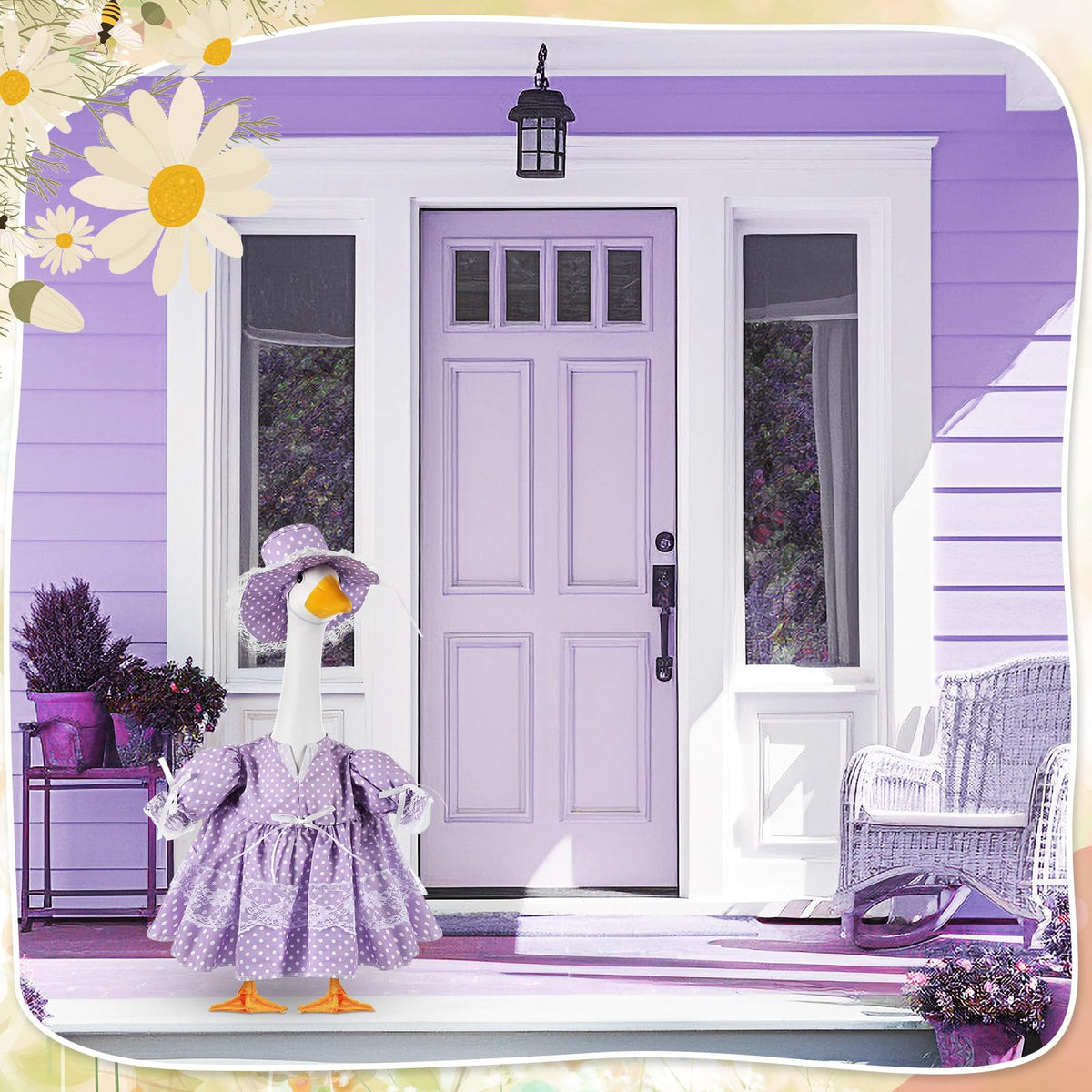 Aliceset garden goose decor enhances yard ambiance