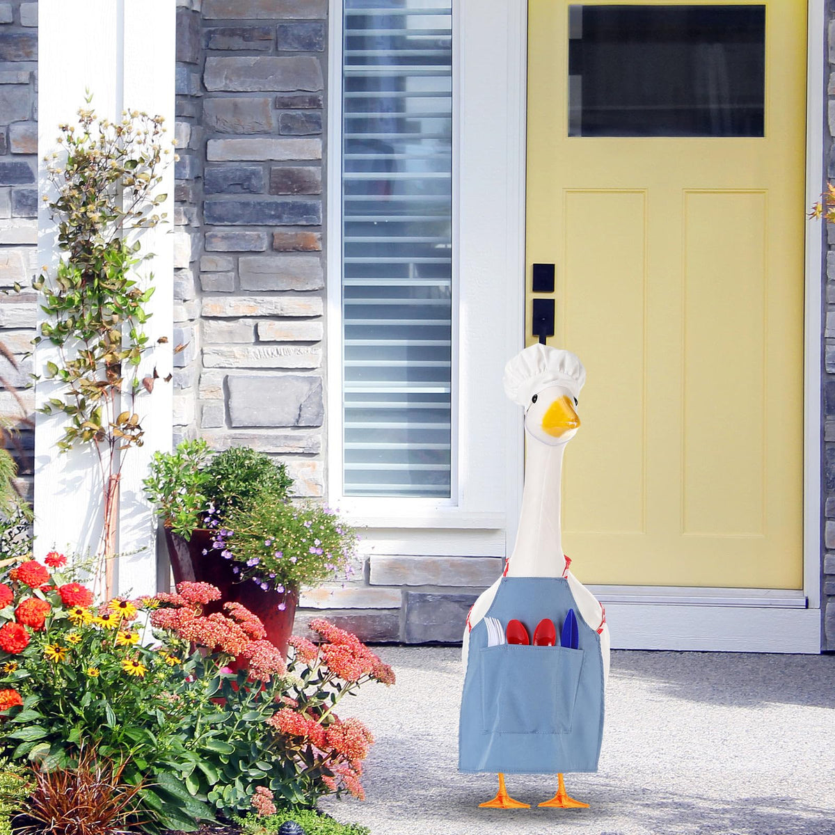 Aliceset Goose Outfit Blue White colors brighten porches