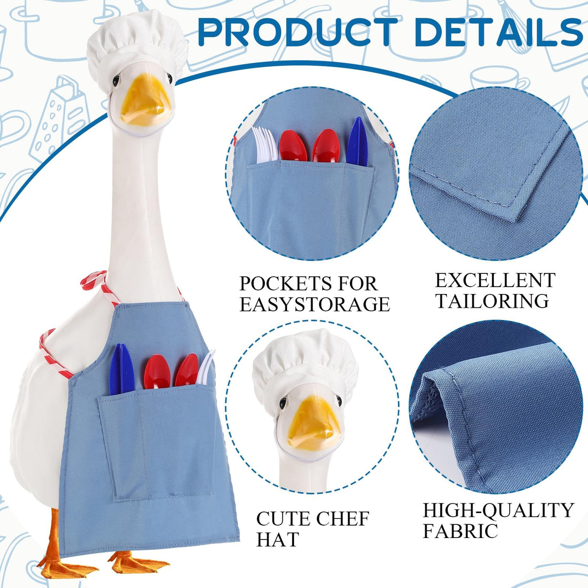 Aliceset Goose Outfit Cutlery complements outdoor party setups