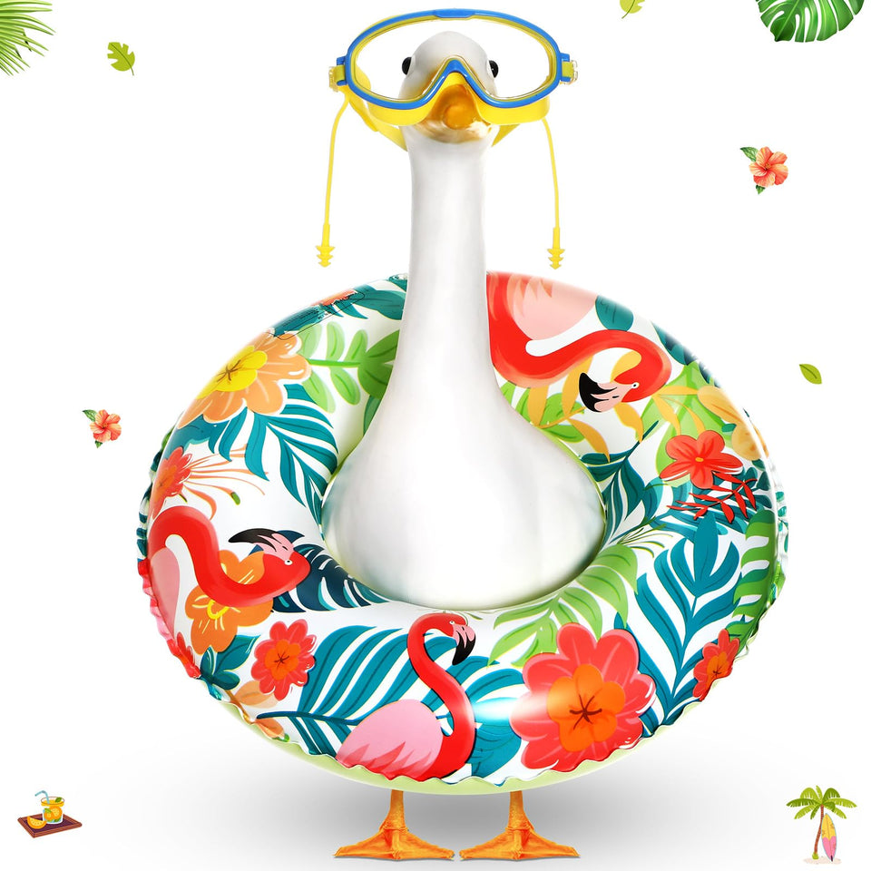 Aliceset Hawaiian swimming ring adds tropical flair to porch goose decor
