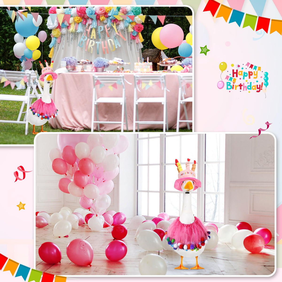 Aliceset goose outfit for porch geese suitable for indoor or outdoor display