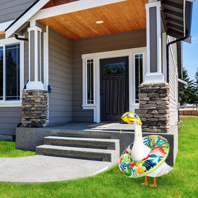 Aliceset 23 inch goose costume fits standard lawn statues for versatile decor
