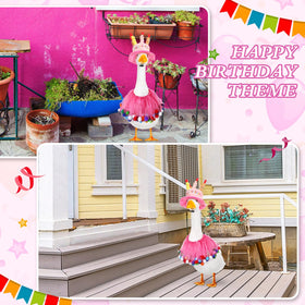 Aliceset tutu collar adds bright color to lawn goose decor
