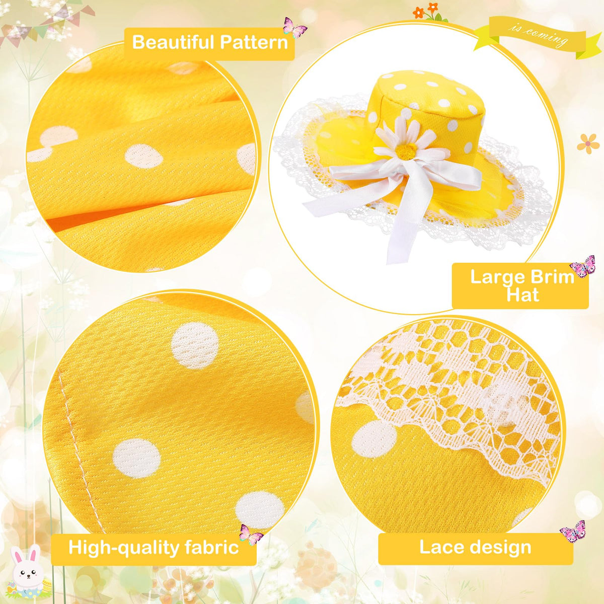 Aliceset yellow polka dot skirt fabric close-up showing texture