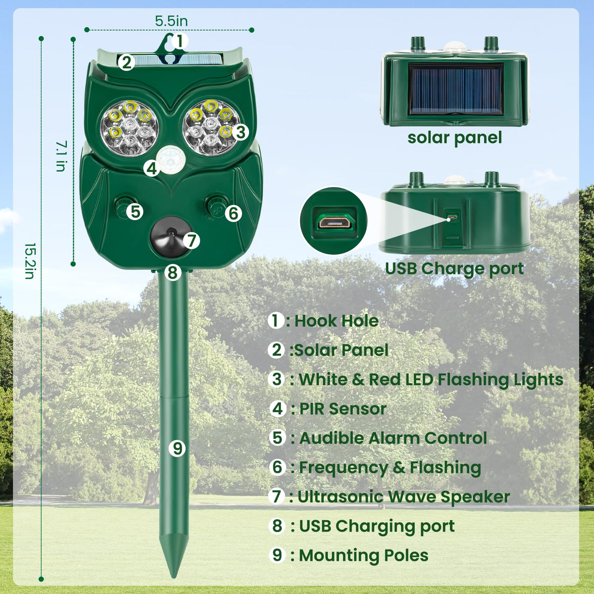 Alikguu humane wildlife deterrent suitable for gardens.