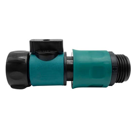 Alkarma male hose end adapter for quick coupling with standard hoses.