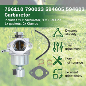 ALL-CARB 594605 carburetor with gasket kit ensures reliable sealing during operation