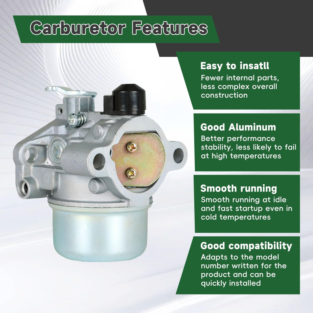 ALL-CARB carburetor close-up, durable build and corrosion-resistant components.