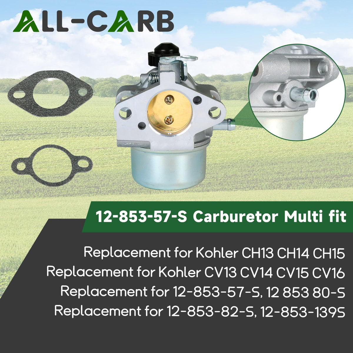ALL-CARB easy-install carburetor, includes guide for simple setup.
