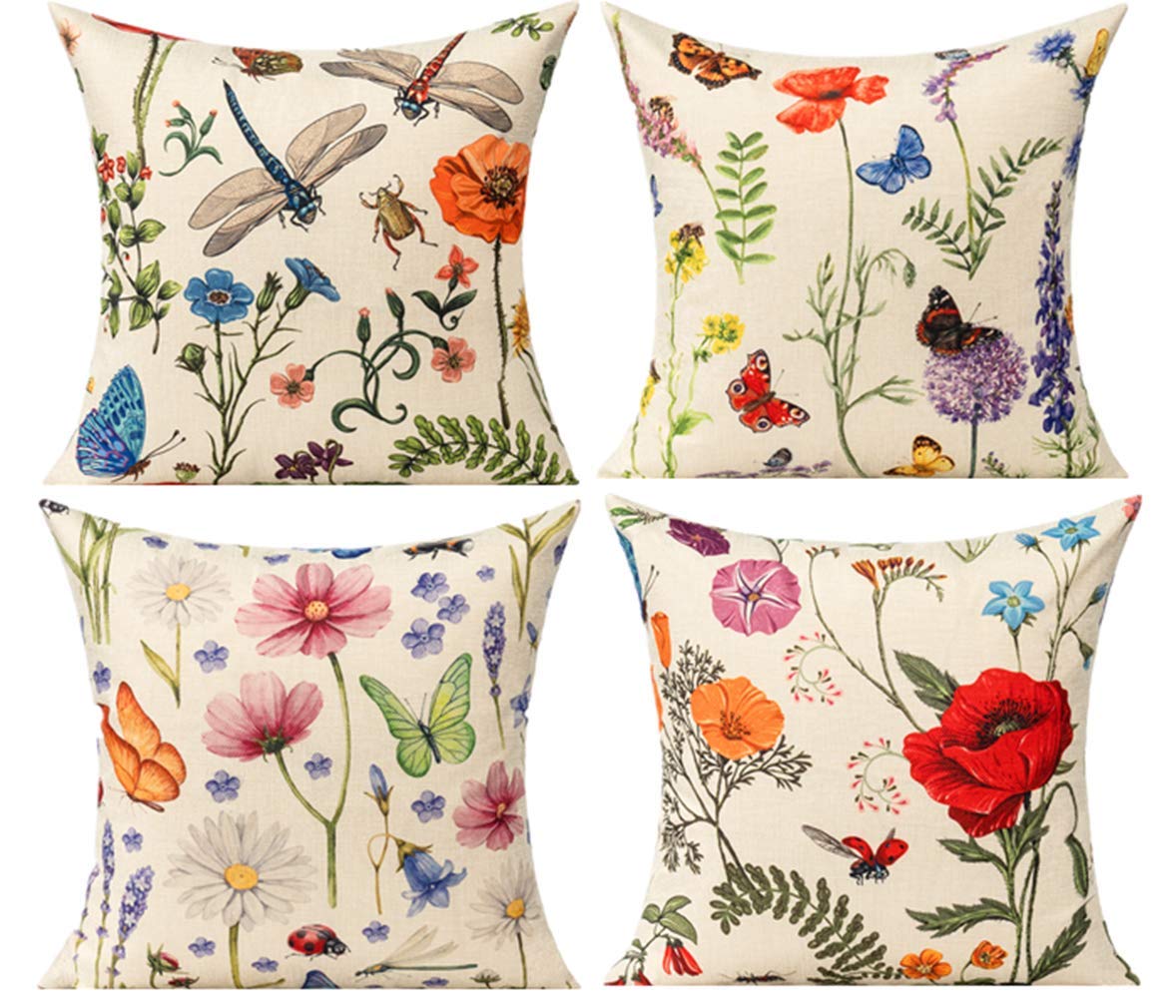 All Smiles pillow cover with butterfly pattern enhances outdoor patio seating