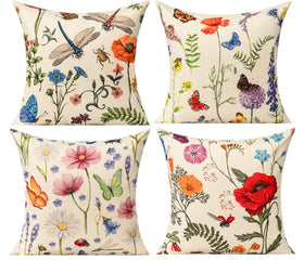 All Smiles pillow cover with butterfly pattern enhances outdoor patio seating