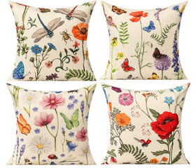 All Smiles pillow cover with butterfly pattern adds outdoor charm to your patio.