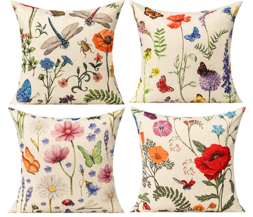 All Smiles pillow cover with butterfly pattern adds outdoor charm to your patio.