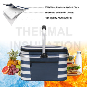 65 lbs capacity supports family picnics, markets, and outdoor gatherings.
