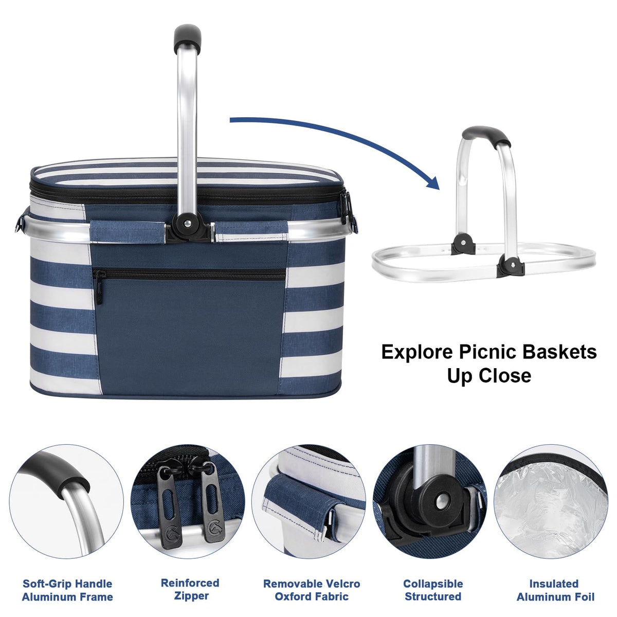 Padded handles provide comfortable carrying on extended outdoor outings.
