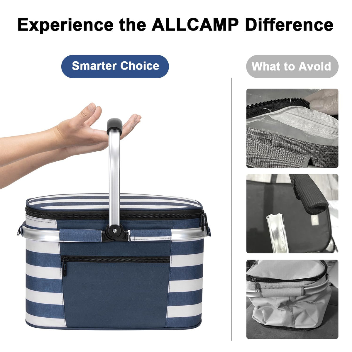 ALLCAMP sewn-in aluminum frame adds long-lasting durability for daily use.
