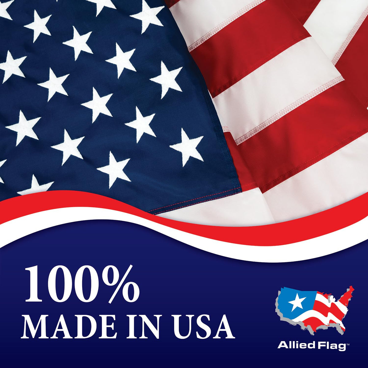 Allied Flag made-in-usa logo signals genuine craftsmanship.