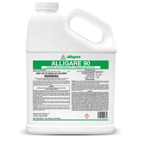 ALLIGARE 90 nonionic surfactant bottle enhances spray coverage for even application.