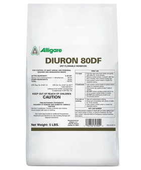 Alligare Diuron 80 DF bottle ready for ground application to protect large areas.