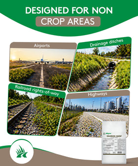 Alligare Diuron 80 DF field application for long-lasting weed suppression.