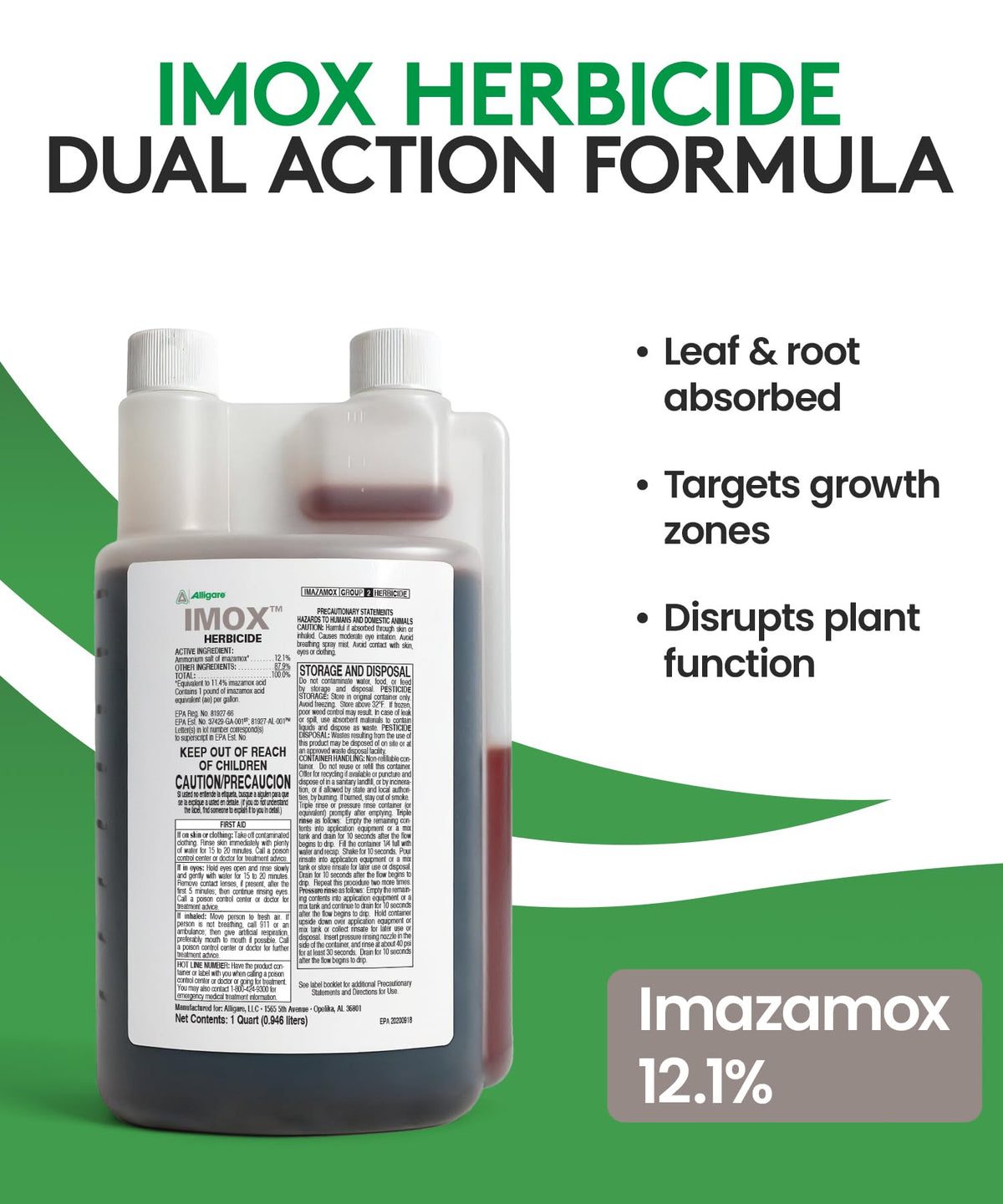 ALLIGARE Imox spray bottle applying selective weed control