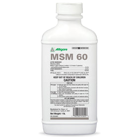 Alligare MSM Turf herbicide bottle ready for selective broadleaf control in pastures.