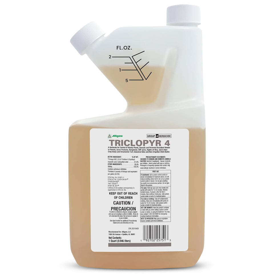 ALLIGARE Triclopyr 4 EC bottle ideal for brush control in forestry and pastures