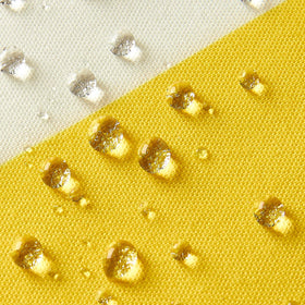 Allorry yellow striped pillow cover waterproof coating closeup for durability.