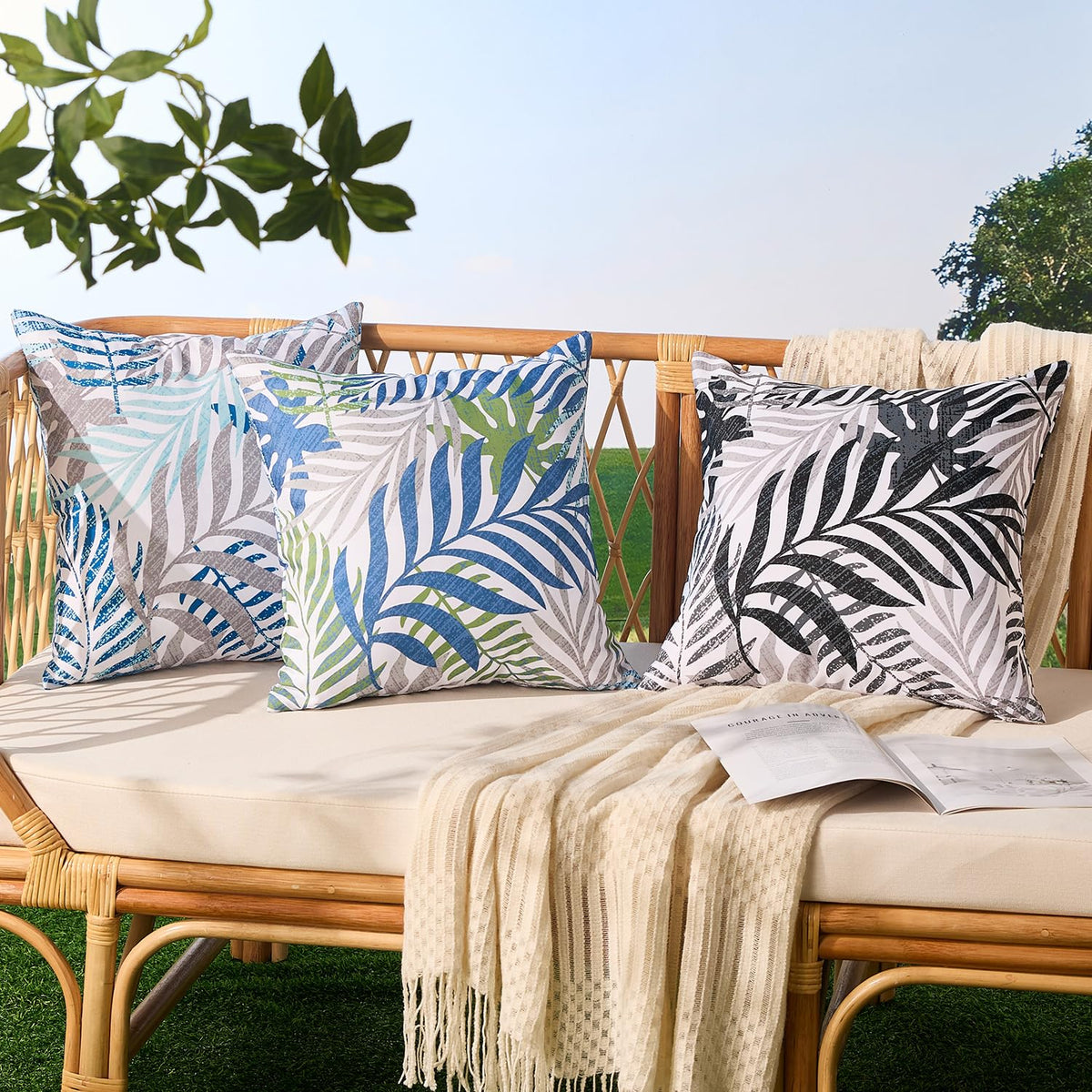 Allorry pillow cover complements patio and sofa decor with tropical charm