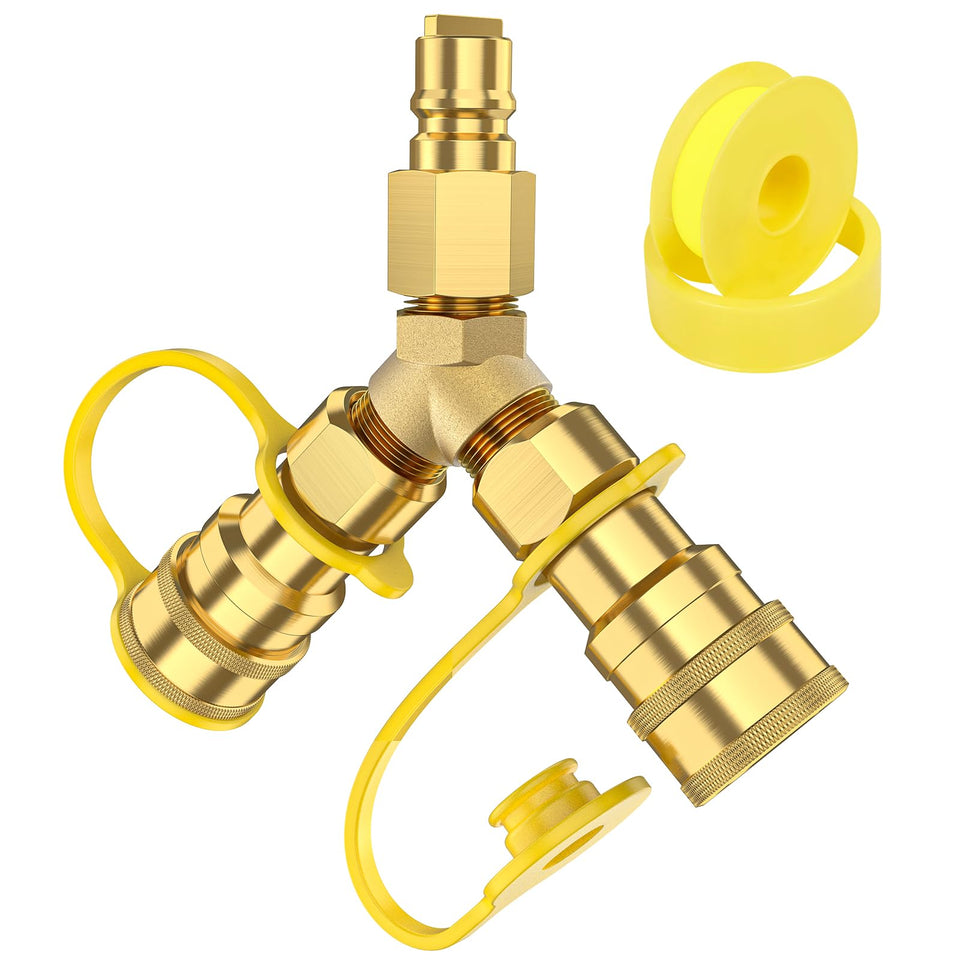 Alloxity 3-8 inch gas Y splitter in copper body ensures durable, leak-resistant connections
