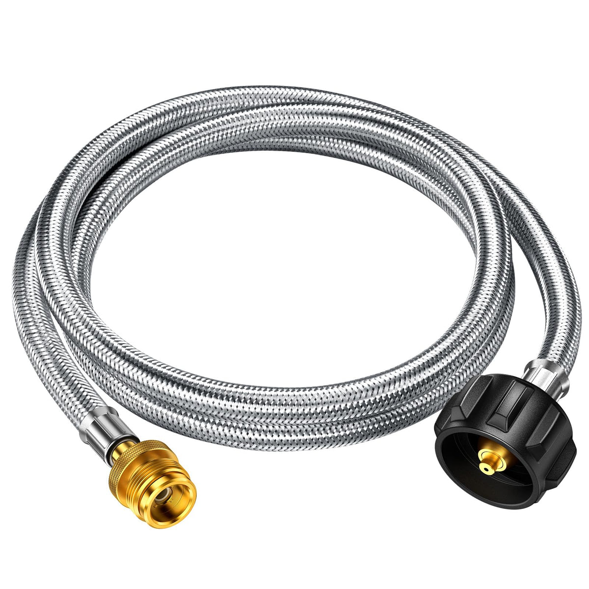 Alloxity 5ft hose adapter with brass fittings facilitates quick, tool-free setup