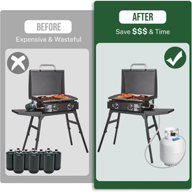 Alloxity 5ft propane hose offers easy, tool-free installation