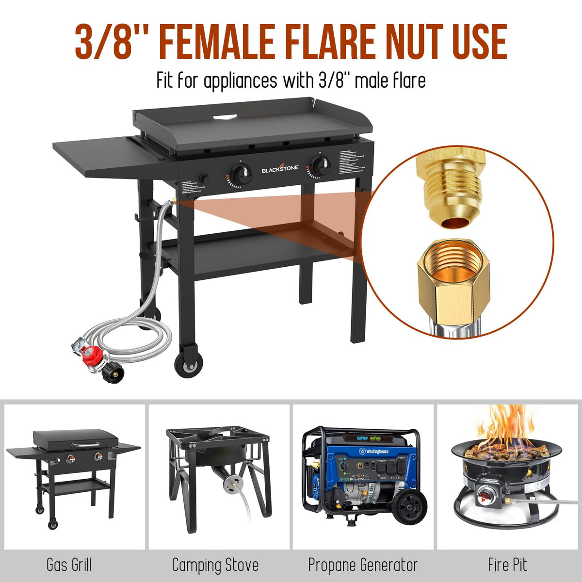 Alloxity hose connection to propane tank for quick setup