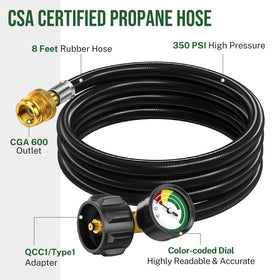 Alloxity 6ft hose layout provides flexible setup between grill and tank.
