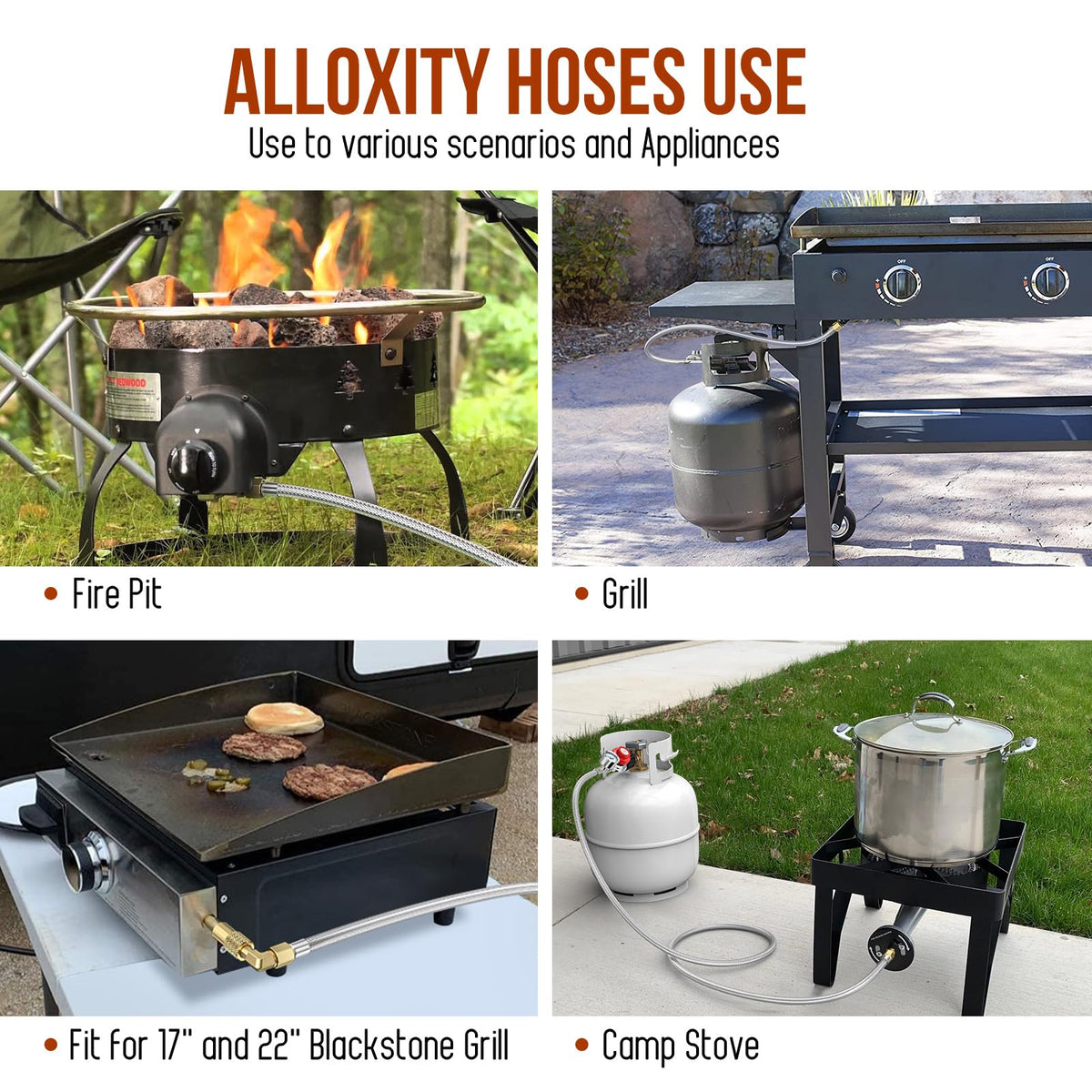 Alloxity weather-resistant hose image emphasizing durability outdoors