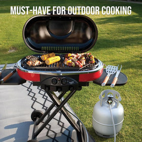 Alloxity hose compatible with Weber Q grills for easy outdoor grilling.