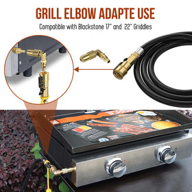 Alloxity low pressure quick connect in use between RV tank and grill.