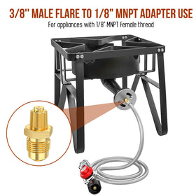 Alloxity outdoor cooking setup with regulator and hose in use