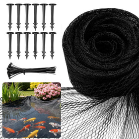 Alloxity pond netting 10x10ft cover protecting koi pond and blending with water