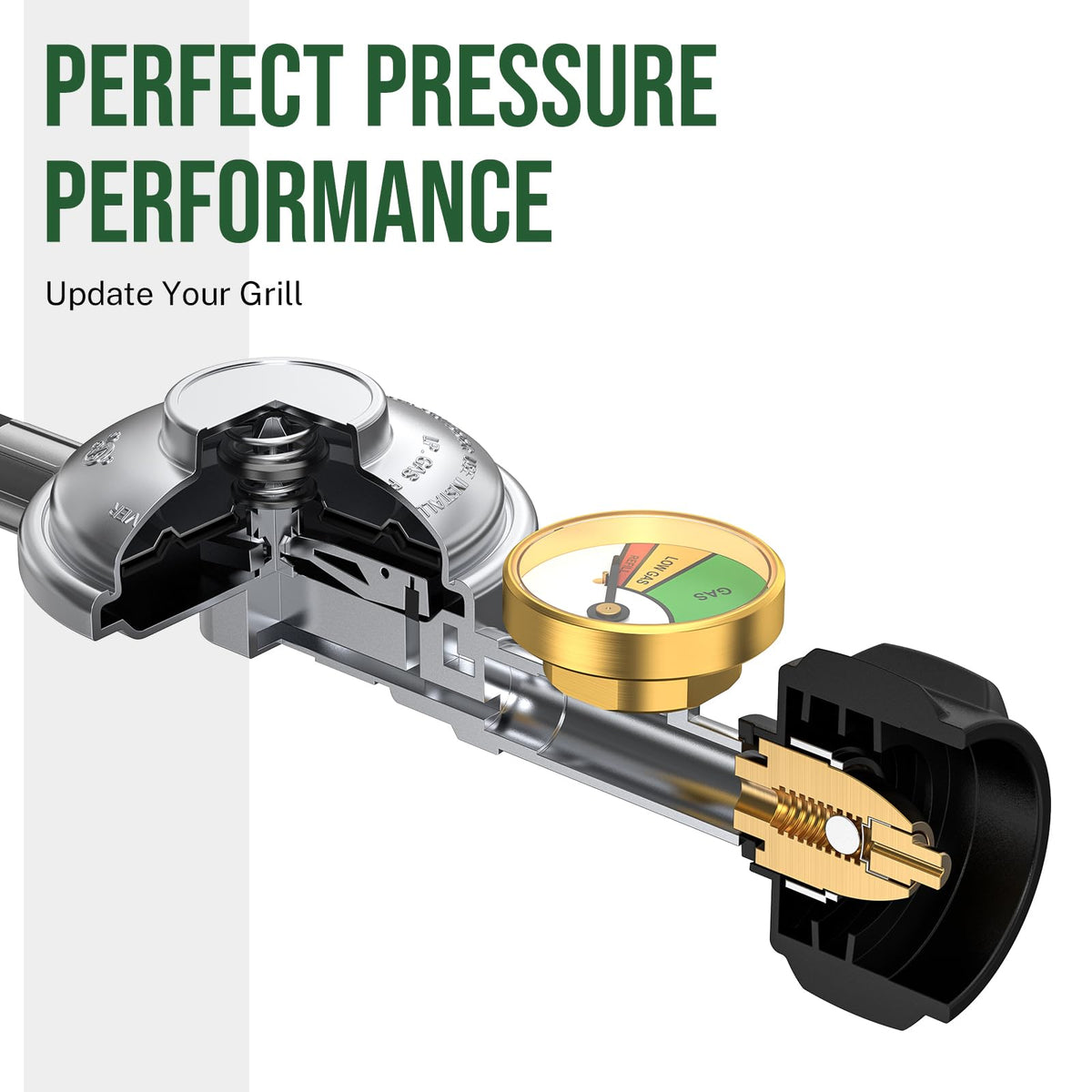 Universal Type1 connection fits QCC1 tanks securely for many appliances.