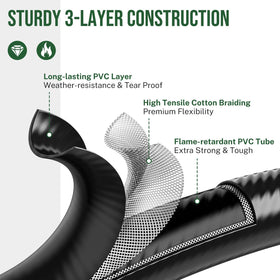 Weather-resistant Alloxity hose ready for rugged outdoor use.
