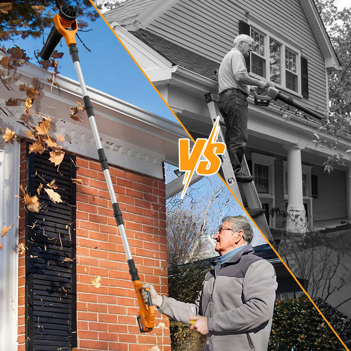 Alloyman 270-degree adjustable nozzle enables precise gutter targeting.