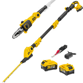 Alloyman 2in1 telescopic hedge trimmer with 16-inch blade for precise hedge shaping