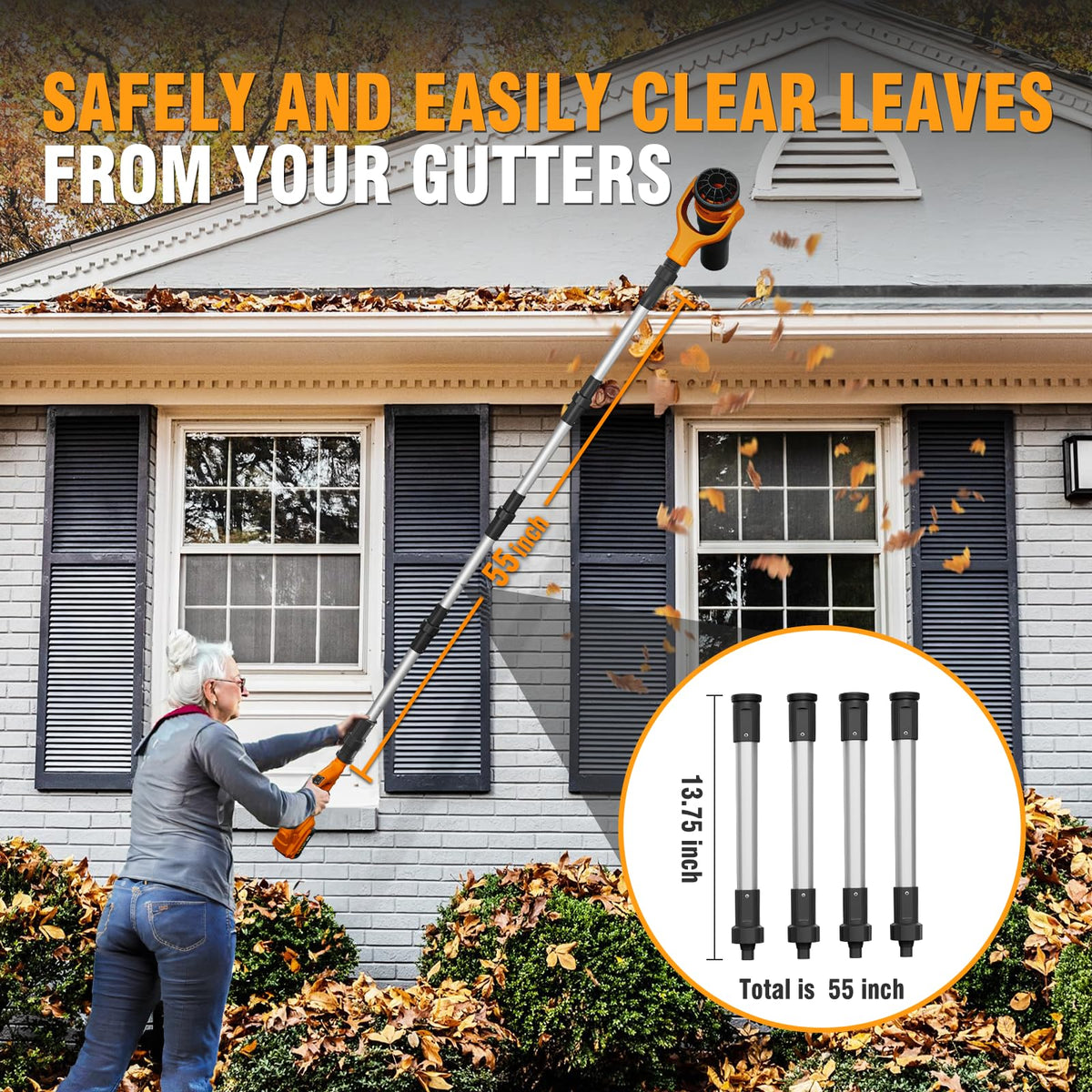 Alloyman 40V leaf blower with brushless motor delivering cordless power.