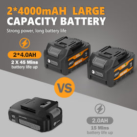 Alloyman charger enables quick battery swaps for continuous trimming.