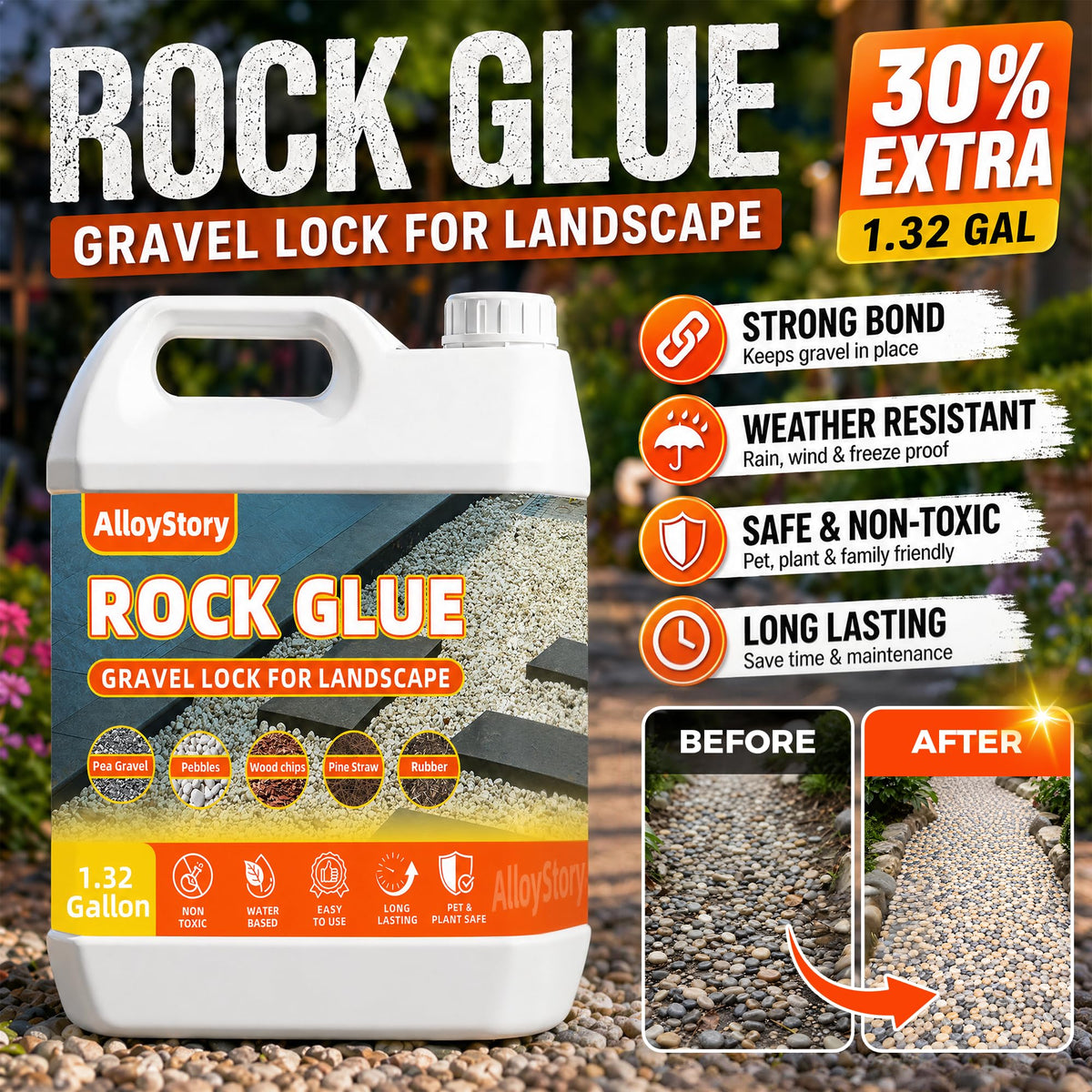 AlloyStory water-based adhesive shown as pet-friendly outdoor product