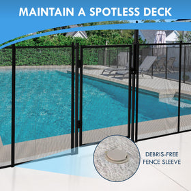 ALLSAFE deck sleeve cap covers pool hole and reduces trip hazards