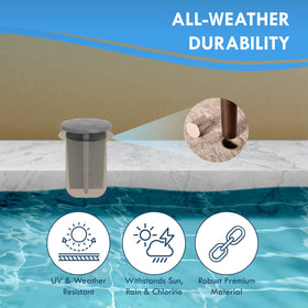 ALLSAFE pool cap easy press-fit demonstrates tool-free installation