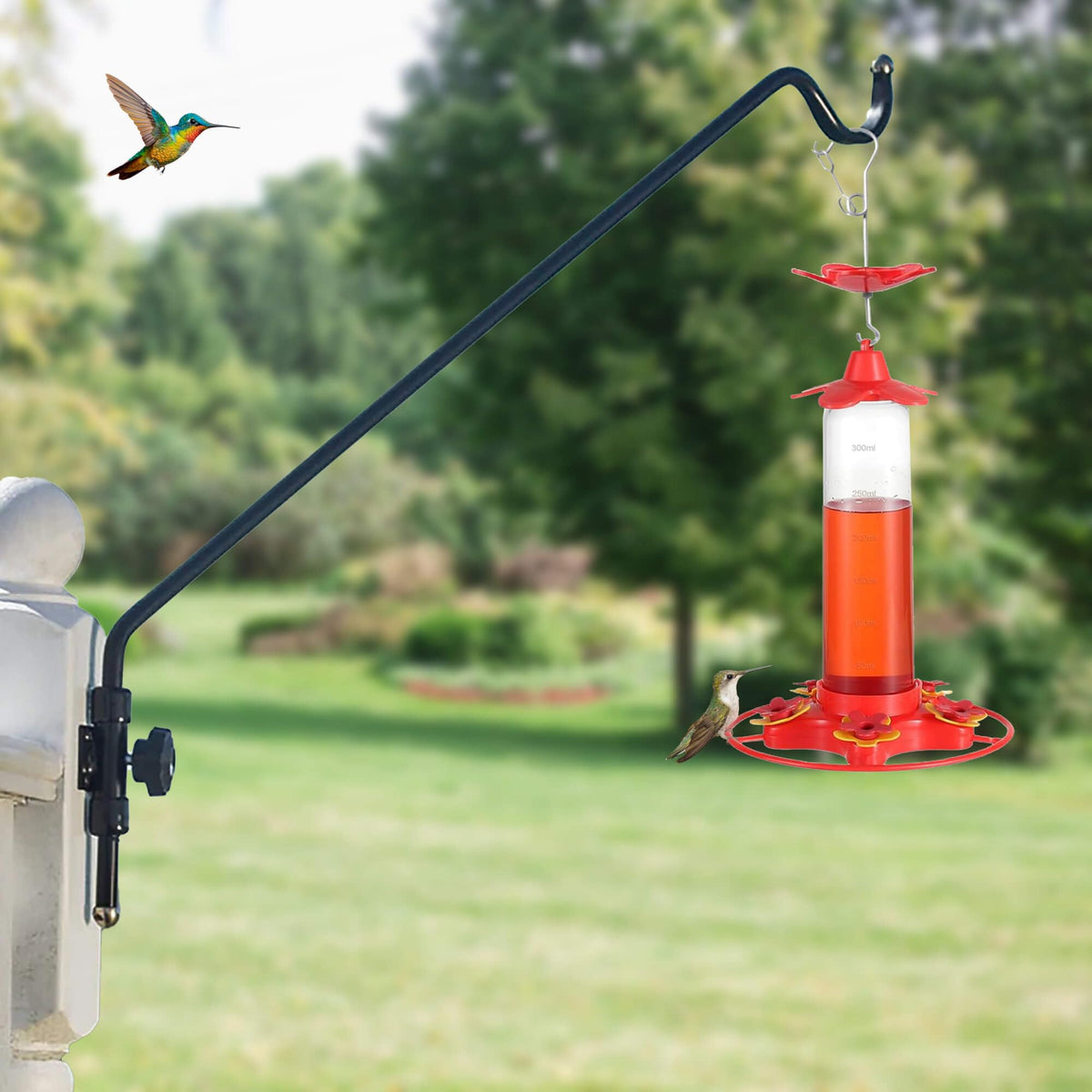 Allslotx feeder shows 16oz nectar capacity for extended feeding